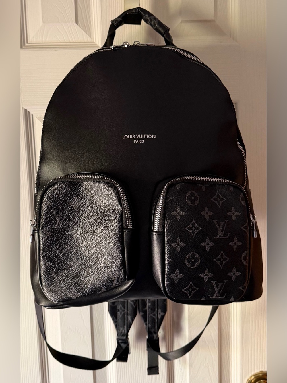 Black Eclipse Monogram Dual-Pocket Backpack